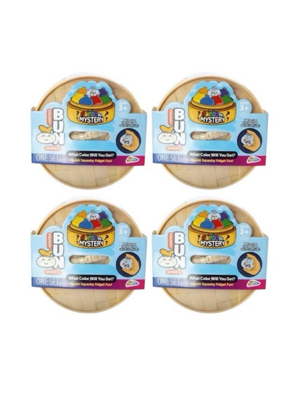 4x Crazy Fun® Rainbow Mystery Squishy Bun Dumpling Set